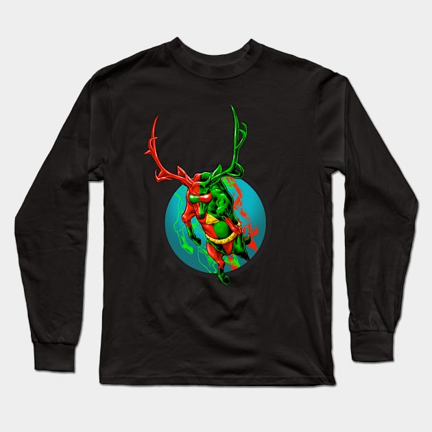 3-D Deer - 1 Long Sleeve T-Shirt by ThirteenthFloor